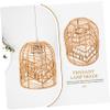 WOONEKY Chandelier Lamp Shades Woven Rattan Lampshade Decorative Hanging Light Cover for Living view 3