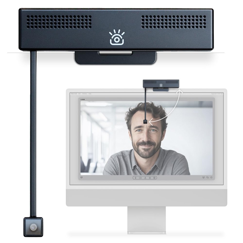 iContact Camera Pro 4K HD Webcam with Eye Contact, Noise Cancelling Mic, Plug and Play USB for Mac & PC Zoom Certified, Works with Teams, Meet, Streaming, and Video Calls