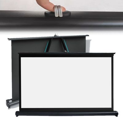 BERWDUXA Portable Projector Screen Manual Pull Up 30/40/50 Inch, Self-Stand Tabletop Screen, HD 4k Floor Movie Projection Screen for Home Meeting Indoor Outdoor(50 Inch (16:9))