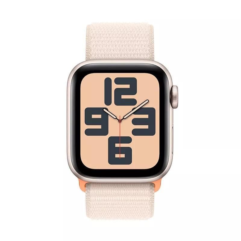 Apple Watch SE (2nd Gen) (GPS + Cellular, 40mm) - Starlight Aluminum Case with Starlight Sport Loop, One Size (Renewed)