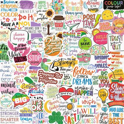 300pcs Inspirational Positive Quote Stickers for Adults, Vinyl Waterproof Motivational Affirmation Stickers for Students Teens Kids Water Bottle Scrapbook Vision Board Supplies Journaling Laptop