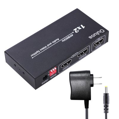 HDMI Splitter 1 in 2 Out 4K@60Hz - HDCP 2.2 HDR10 Support | 18Gbps HDMI 2.0, EDID Management | Compatible with Roku, Fire TV, PS4, Xbox, 4K TV, Blu-Ray Player