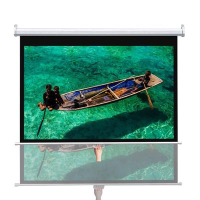 FIEZFEAT 50" 60" 72" Manual Projector Screen Pull Down HD Screen 16:9 4:3 Retractable Movie Screens for Home Cinema Presentation Education Outdoor Indoor, Auto-Locking(4:3,60")