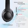 BAOBER Wireless Over-Ear Headphones with Active Noise Cancellation, with Phone Call Microphone, Foldable, 3.5mm Cable, Soft Earpads,for Office, Home, Travel view 3