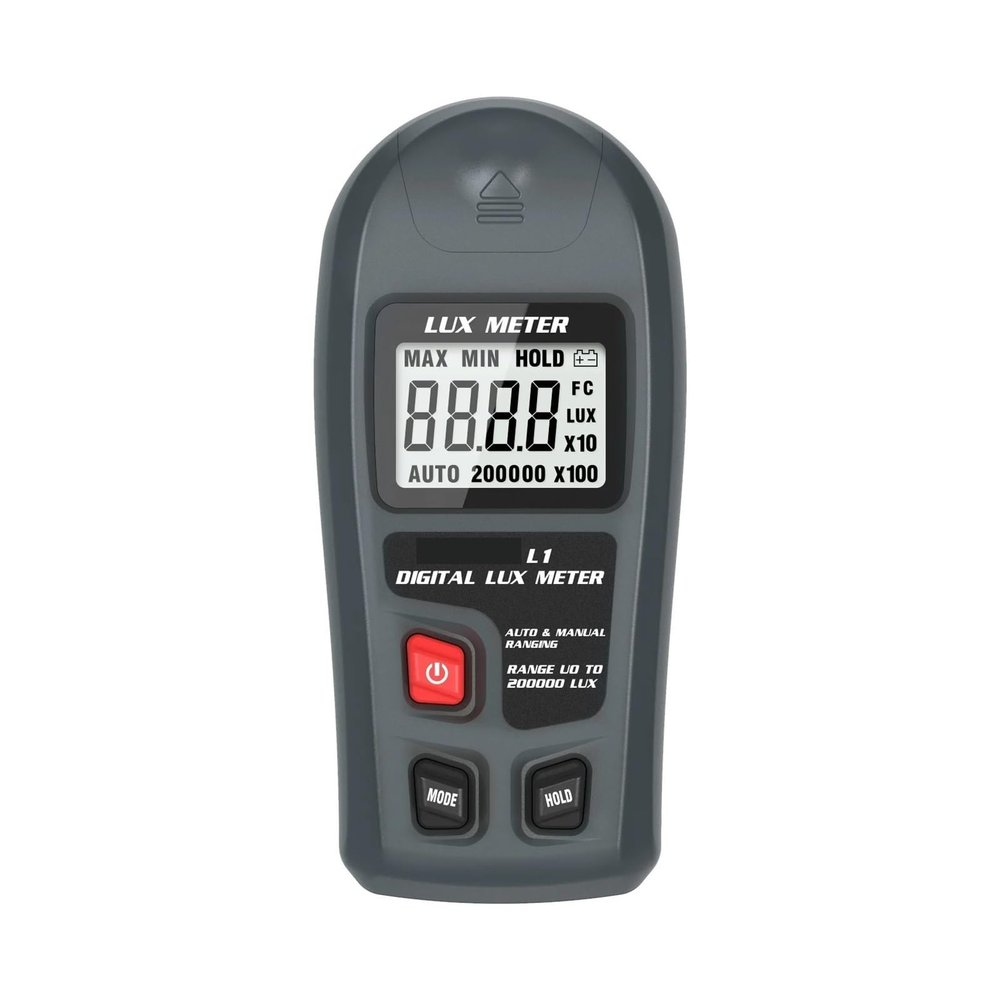 UV Meter, L1 Lux Meter Digital Illuminometer Lux Tester 0.1-200000 Lux/0.01-20000 Fc LCD Sensor Pocket Luxmeter Handheld Measure Tester