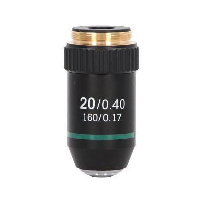 20X Microscope Objective Lens, Brass Chrome Plated Achromatic Objective, Spring Device, 0.40 Numerical Aperture, Bright Image, Automatic Rebound Spring, for Most Professional