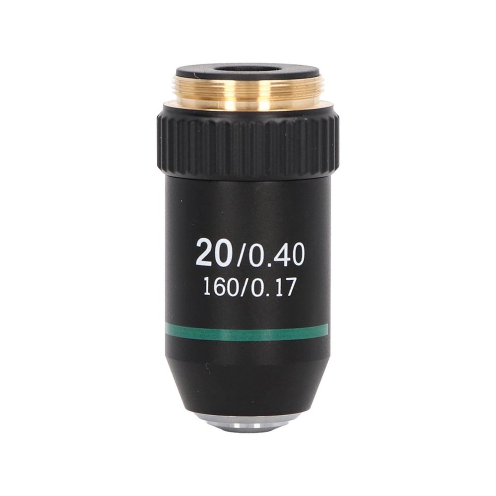 20X Microscope Objective Lens, Brass Chrome Plated Achromatic Objective, Spring Device, 0.40 Numerical Aperture, Bright Image, Automatic Rebound Spring, for Most Professional