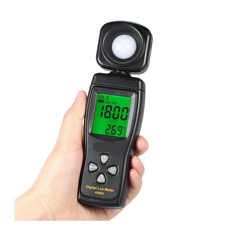 UV Meter, AS803 Handheld Digital Lux Meter Luminance Tester Light Meter 1-200000 Tools Photometer Spectrometer Actinometer