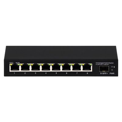 8 Port 2.5G Unmanaged Ethernet Switch 8x2.5GBase-T Ports 1x10G SFP+ Fiber Switch 60Gbps Bandwidth Desktop/Wall Mount Plug and Play Compatible with 100/1000/2500Mbps(9port| 82.5G + 110G SFP+)