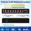 8 Port 2.5G Unmanaged Ethernet Switch 8x2.5GBase-T Ports 1x10G SFP+ Fiber Switch 60Gbps Bandwidth Desktop/Wall Mount Plug and Play Compatible with 100/1000/2500Mbps(9port| 82.5G + 110G SFP+) view 2