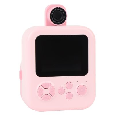 Camera Instant Print, Instant Print Camera for Kids, 48MP Photo 1080P Video 2.4 in Screen Portable Camera Support Music Games Play with 180 Degree Rotating Lens (Roseate)