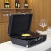Dioche Record Player, Portable Suitcase Record Player Turntable Record Player with Speakers 3-Speed Turntable for Entertainment and Home Decoration (Black) view 2