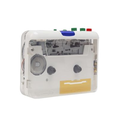 Cassette to MP3 Player, Color Transparent Tape Player to MP3 Portable Stereo Cassette Player, USB Plug and Play Dual Power Supply for Music Listening with Earphones