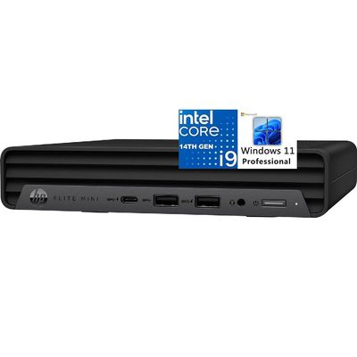 HP Mini PC Desktop Computer, Elite Mini 800 G9 with Intel i9-14900T up to 5.5 GHz, (32GB RAM, 2TB SSD), Triple 4K Display Support, 6X USB Ports, Ultra-Quiet Design, Keyboard and Mouse, Windows 11 Pro