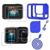 Debous Hero13 Black Silicone Protective Case Bag Screen Protector for GoPro Hero13, Glass Screen Protector Soft Rubber Cover (Blue) view 1