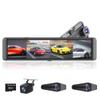 XRC TECH 4 CHs Dash Cam for Cars 360 Panoramic Monitoring, Front Left Right and Rear 4K+1080P+1080P+1080P,with WiFi APP ADAS BSD, 12 inch Rearview Mirror IPS Screen, Waterproof Shark Side Lens view 1