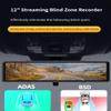 XRC TECH 4 CHs Dash Cam for Cars 360 Panoramic Monitoring, Front Left Right and Rear 4K+1080P+1080P+1080P,with WiFi APP ADAS BSD, 12 inch Rearview Mirror IPS Screen, Waterproof Shark Side Lens view 3