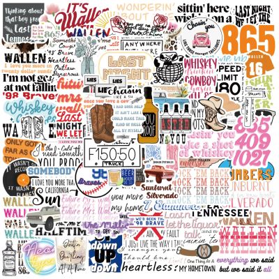 100 Country Music Singer Stickers Pack - Song Lyrics, Album & Pop Stickers for Fans, Concerts, Laptops & Gifts