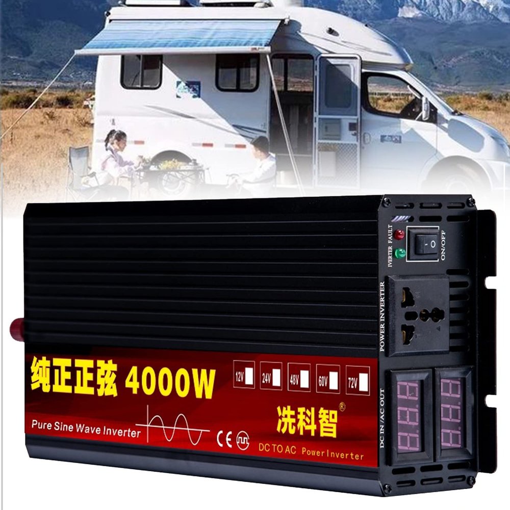 3000w 4000w 5000w 6000w Pure Sine Wave Inverter 12v 24v 48v 60v 72v to 110v 220v Car Converter Power Inverter for Truck,Boat,Camping,Household,6000W-72vto110V (4000W 12Vto110V)