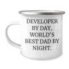 Developers' Camping Mug - 'Developer By Day, World's Best Dad By Night.' Birthday Unique Gift view 1