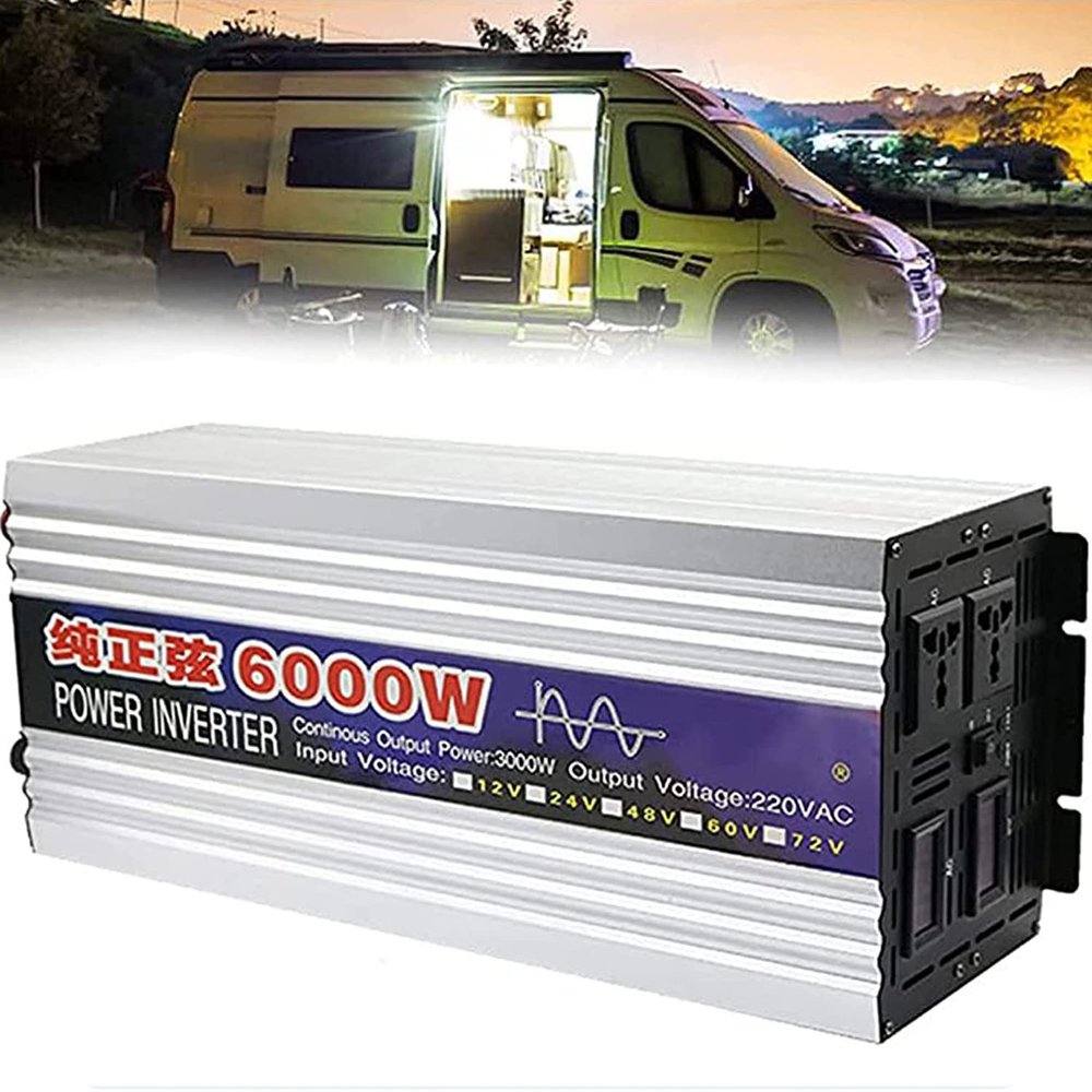 1000w 1600w 2000w 3000w 4000w 5000w 6000w Pure Sine Wave Power Inverter DC 12v/24v/48v/60v to AC 110V, for Outdoor, RV, Truck, Car,5000W-12Vto110V (6000W 12Vto110V)