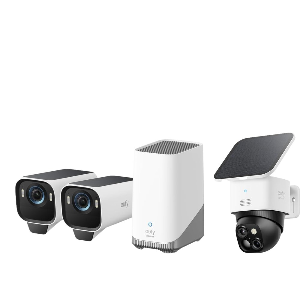 eufy Security eufyCam S3 Pro 2-Cam Kit + SoloCam S340,Solar Camera Outdoor Wireless, MaxColor Night Vision, 360 Pan & Tilt Surveillance, No Blind Spots