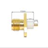 BJDZ 50Ohm 4 Pcs SMA Female 2 Hole Flange Solder Mounting for PCB Connector. view 2