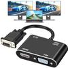 AKWOR VGA to HDMI+VGA Adapter for Dual Monitors, VGA to HDMI Adapter Splitter 2 in 1,1080P@60HZ Full HD Display Video Converter for PC Laptop Link Monitor/HDTV/Projector (for Windows & MaC os) view 1