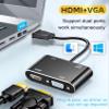 AKWOR VGA to HDMI+VGA Adapter for Dual Monitors, VGA to HDMI Adapter Splitter 2 in 1,1080P@60HZ Full HD Display Video Converter for PC Laptop Link Monitor/HDTV/Projector (for Windows & MaC os) view 2