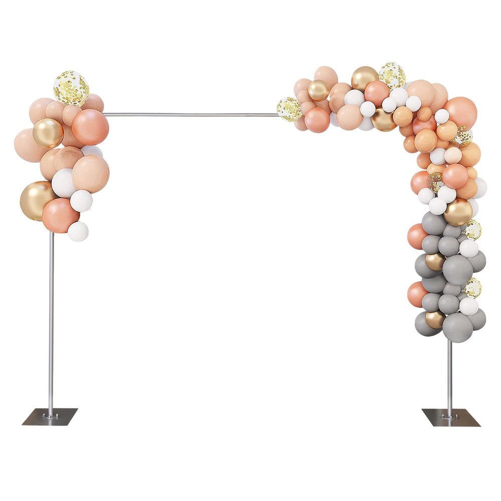 10ft x 10ft Pipe and Drape Backdrop Stand Kit - Heavy Duty Adjustable Stand with Weighted Metal Bases for Wedding Ceremony, Silver