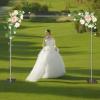 10ft x 10ft Pipe and Drape Backdrop Stand Kit - Heavy Duty Adjustable Stand with Weighted Metal Bases for Wedding Ceremony, Silver view 2