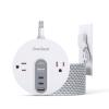 10 Ft Flat Plug Extension Cord with 2 USB C, 10Ft Long Power Strip Surge Protector with 2 Widely AC Outlet with 3 USB Ports, Small Desktop Charging Station, Compact for Dorm, Home Office, Travel view 1