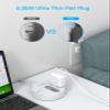 10 Ft Flat Plug Extension Cord with 2 USB C, 10Ft Long Power Strip Surge Protector with 2 Widely AC Outlet with 3 USB Ports, Small Desktop Charging Station, Compact for Dorm, Home Office, Travel view 2