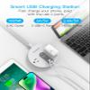 10 Ft Flat Plug Extension Cord with 2 USB C, 10Ft Long Power Strip Surge Protector with 2 Widely AC Outlet with 3 USB Ports, Small Desktop Charging Station, Compact for Dorm, Home Office, Travel view 3