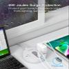 10 Ft Flat Plug Extension Cord with 2 USB C, 10Ft Long Power Strip Surge Protector with 2 Widely AC Outlet with 3 USB Ports, Small Desktop Charging Station, Compact for Dorm, Home Office, Travel view 4