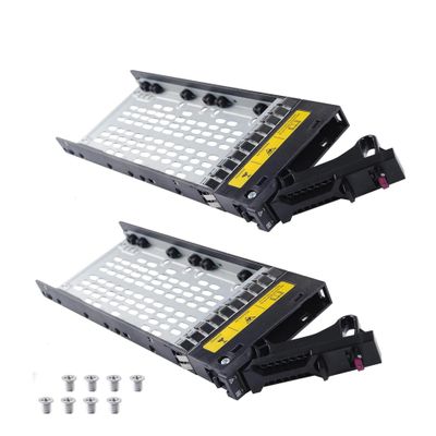 DAHONGHU 2pcs 2.5 Inch SAS/SATA Tray Caddy, Compatible for HP P14405-001, 2060 M2 Adapter Bracket Converter Cage, Black, Metal, ABS