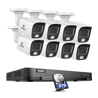 ANNKE 4K Security Camera System, 16CH H.265+ DVR with AI Human/Vehicle Detection for Home/Business Surveillance, 8X 8MP CCTV Bullet Cams with Smart Color Night Vision, Work with Alexa, 8TB Hard Disk