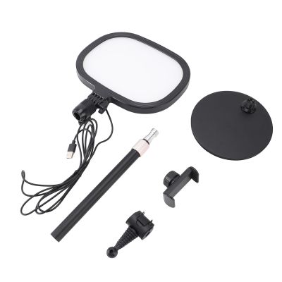 3 in 1 Video Conference Light, Adjustable Height 3 Color Modes Option 10 Level Brightness Multifunctional Zoom Lighting for Computer