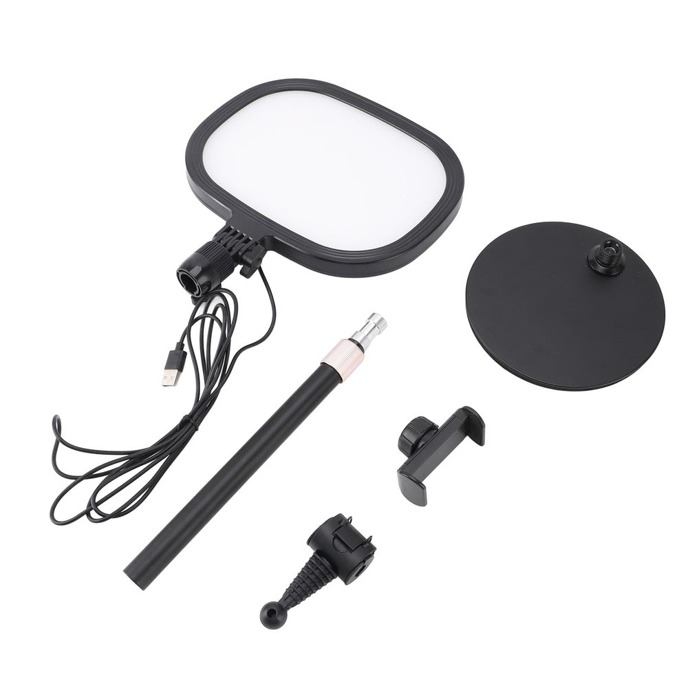 3 in 1 Video Conference Light, Adjustable Height 3 Color Modes Option 10 Level Brightness Multifunctional Zoom Lighting for Computer