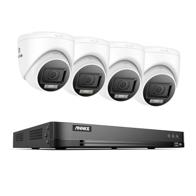 ANNKE 4K Security Camera System, 16CH H.265+ DVR with AI Human/Vehicle Detection for Home/Business Surveillance, 4X 8MP CCTV Turret Cams with Smart Color Night Vision, Work with Alexa, NO Hard Disk