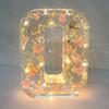 Handmade Floral Night Light, Floral Resin Night Light Letter, Floral Resin Letter Lamp with LED Light, Handmade Floral Resin Letter Night Light, Personalized DIY Floral Letter Name Night Light (O) view 1