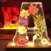 Handmade Floral Night Light, Floral Resin Night Light Letter, Floral Resin Letter Lamp with LED Light, Handmade Floral Resin Letter Night Light, Personalized DIY Floral Letter Name Night Light (A) view 2
