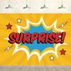 10x8ft Comic Cartoon Boom Speech Bubble Backdrop Surprise Yellow Red Background Birthday Baby Shower Surprise Party Supplies Banner Decor Kids Children Portrait Photo Studio Props view 1
