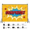 10x8ft Comic Cartoon Boom Speech Bubble Backdrop Surprise Yellow Red Background Birthday Baby Shower Surprise Party Supplies Banner Decor Kids Children Portrait Photo Studio Props view 2