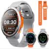 AOLON GPS Smart Watch for Men, 1.43'' AMOLED Smartwatch with Compass/Barometer/Altimeter, Heart Rate/Sleep Monitor, 30M Waterproof, 60+ Sports Fitness Tracker for Android/iOS, Gray & Orange (2 Bands) view 1