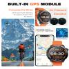 AOLON GPS Smart Watch for Men, 1.43'' AMOLED Smartwatch with Compass/Barometer/Altimeter, Heart Rate/Sleep Monitor, 30M Waterproof, 60+ Sports Fitness Tracker for Android/iOS, Gray & Orange (2 Bands) view 3