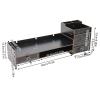 AngelcityCC Monitor Stand Riser, Desk Organizer with Drawer and Lock, 3-Tier Computer Stand, Office Desk Accessories, Office Organization view 4
