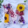 Handmade Floral Night Light, Floral Resin Night Light Letter, Floral Resin Letter Lamp with LED Light, Handmade Floral Resin Letter Night Light, Personalized DIY Floral Letter Name Night Light (M) view 2