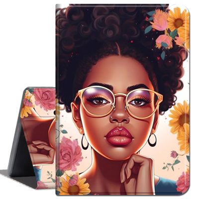 Case for 6.8" Kindle Paperwhite (11th Generation-2021) and Kindle Paperwhite Signature Edition,Slim Lightweight Smart Shell Stand Cover with Auto Wake/Sleep,African Sunflowers Girl