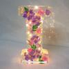 Handmade Floral Night Light, Floral Resin Night Light Letter, Floral Resin Letter Lamp with LED Light, Handmade Floral Resin Letter Night Light, Personalized DIY Floral Letter Name Night Light (I) view 1